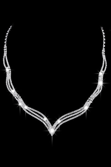 Collier en cristal d’argent Boucles d’oreilles Ensemble de bijoux
